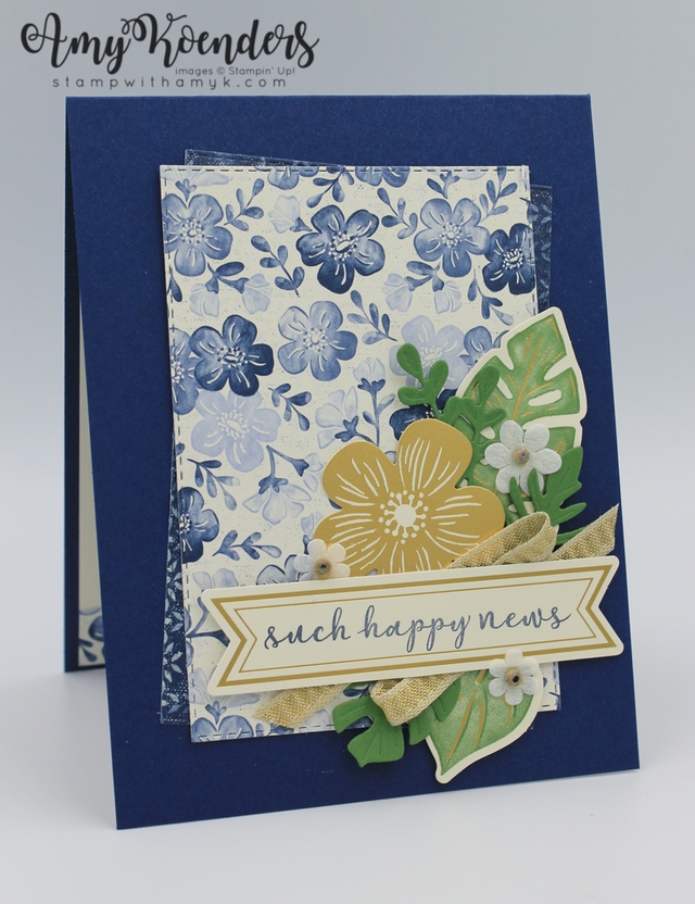 Card Kit FERNS IN VASES Just a Note & Happy Birthday Boho Indigo WOW Stampin Up 