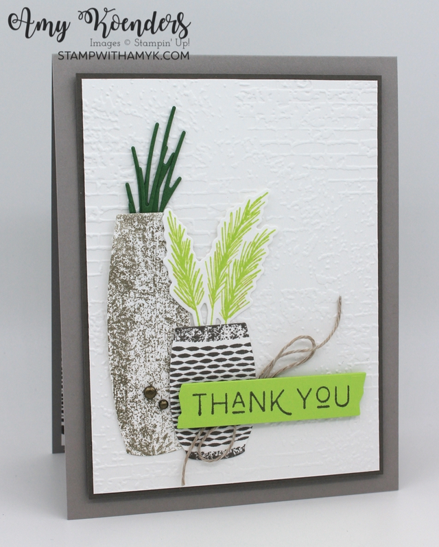 Stampin’ Up! Earthen Textures Thank You Card – Stamp With Amy K